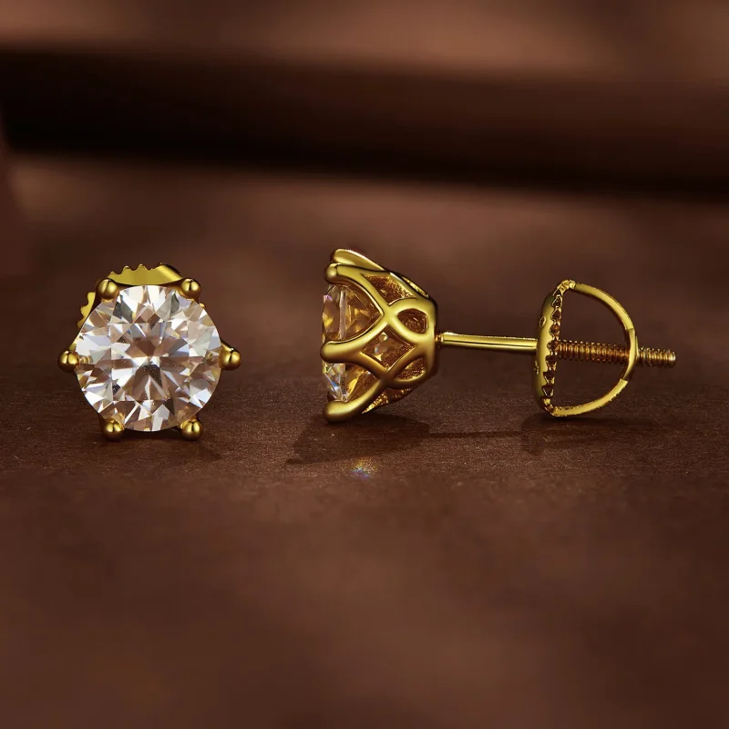 (kép) Pandora stílusú arany bevonatú egy karátos hat karommal rendelkező moissanite fü - Megtekintés 2
