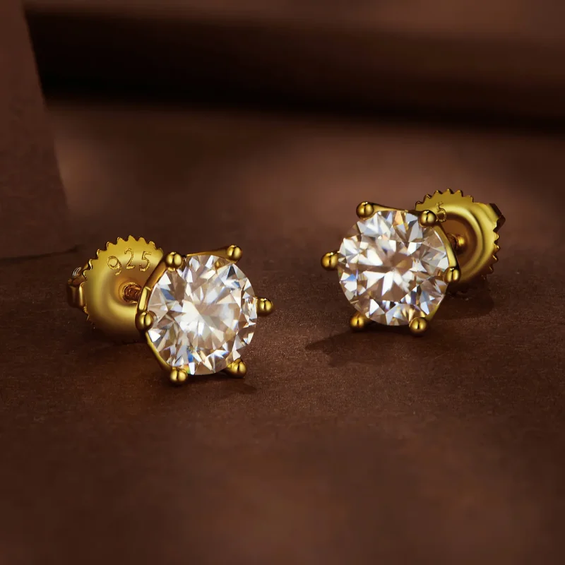 (kép) Pandora stílusú arany bevonatú egy karátos hat karommal rendelkező moissanite fü - Megtekintés 3