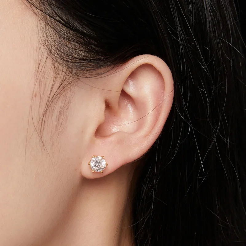 (kép) Pandora stílusú arany bevonatú egy karátos hat karommal rendelkező moissanite fü - Megtekintés 4