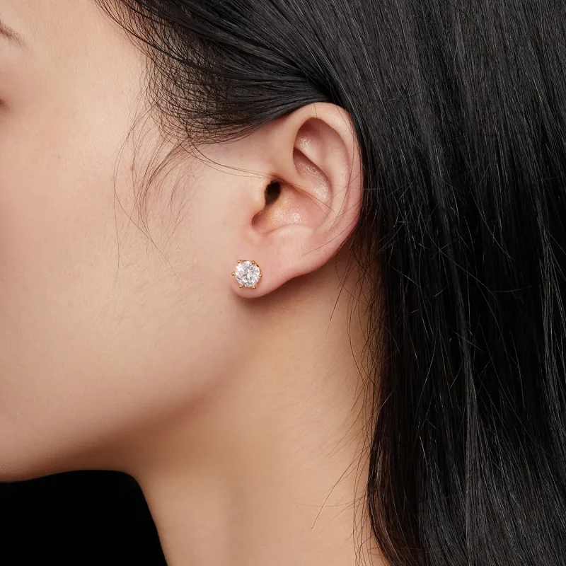 (kép) Pandora stílusú arany bevonatú egy karátos hat karommal rendelkező moissanite fü - Megtekintés 5