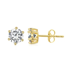 Pandora stílusú aranyozott csillogó cirkónia fülbevaló - BSE615-5B (kép) Pandora stílusú aranyozott csillogó cirkónia fülbevaló - BSE615-5B