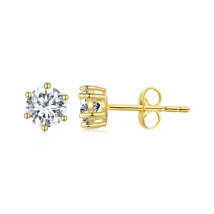 Pandora stílusú aranyozott ragyogó cirkónia fülbevaló - BSE615-4B (kép) Pandora stílusú aranyozott ragyogó cirkónia fülbevaló - BSE615-4B