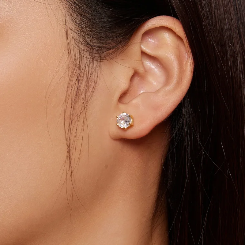 (kép) Pandora stílusú aranyozott ragyogó cirkónia fülbevalók - BSE615-7B - Megtekintés 7