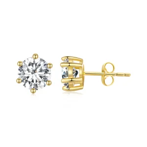 Pandora stílusú aranyozott ragyogó cirkónia fülbevalók - BSE615-7B (kép) Pandora stílusú aranyozott ragyogó cirkónia fülbevalók - BSE615-7B