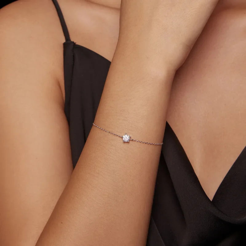 (kép) Pandora stílusú csillogó moissanite karkötő - MSB001 - Megtekintés 5