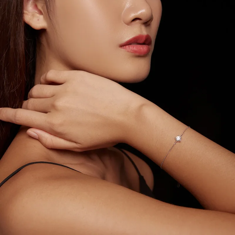 (kép) Pandora stílusú csillogó moissanite karkötő - MSB001 - Megtekintés 8