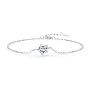(kép) Pandora stílusú csillogó moissanite karkötő - MSB001