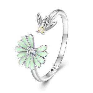 Pandora stílusú Daisy Bee nyitott gyűrű - SCR929 (kép) Pandora stílusú Daisy Bee nyitott gyűrű - SCR929