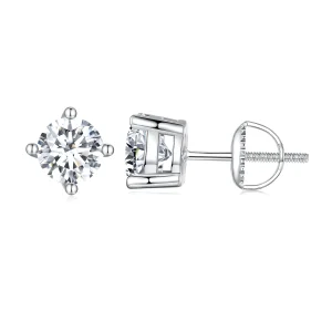 Pandora stílusú egy karátos négykarmos Moissanite fülbevalók - MSE003-L (kép) Pandora stílusú egy karátos négykarmos Moissanite fülbevalók - MSE003-L