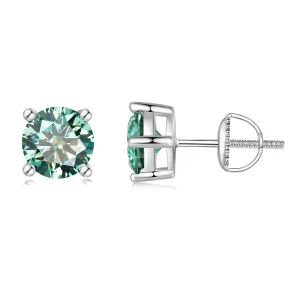 Pandora stílusú egy karátos négykarom moissanite fülbevaló - MSE003-CFL (kép) Pandora stílusú egy karátos négykarom moissanite fülbevaló - MSE003-CFL