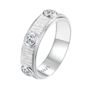 Pandora stílusú finom Moissanite csatornagyűrű férfiaknak - MSR032 (kép) Pandora stílusú finom Moissanite csatornagyűrű férfiaknak - MSR032