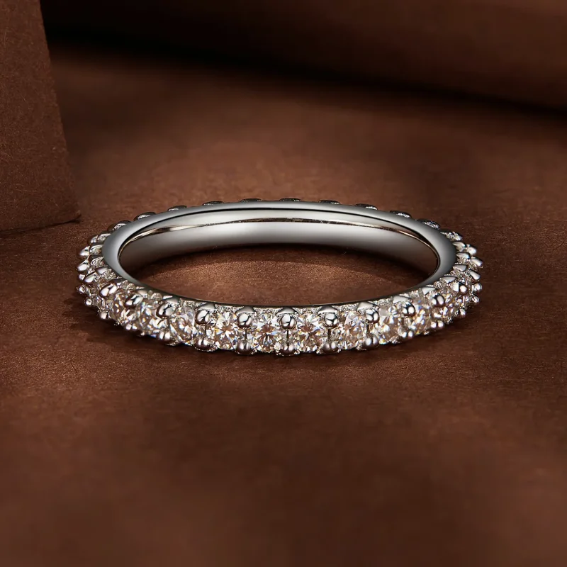 (kép) Pandora stílusú, finom moissanite gyémánt gyűrű - MSR028 - Megtekintés 3