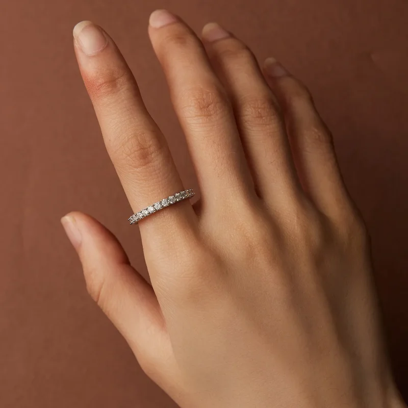 (kép) Pandora stílusú, finom moissanite gyémánt gyűrű - MSR028 - Megtekintés 6