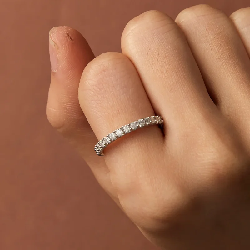 (kép) Pandora stílusú, finom moissanite gyémánt gyűrű - MSR028 - Megtekintés 7