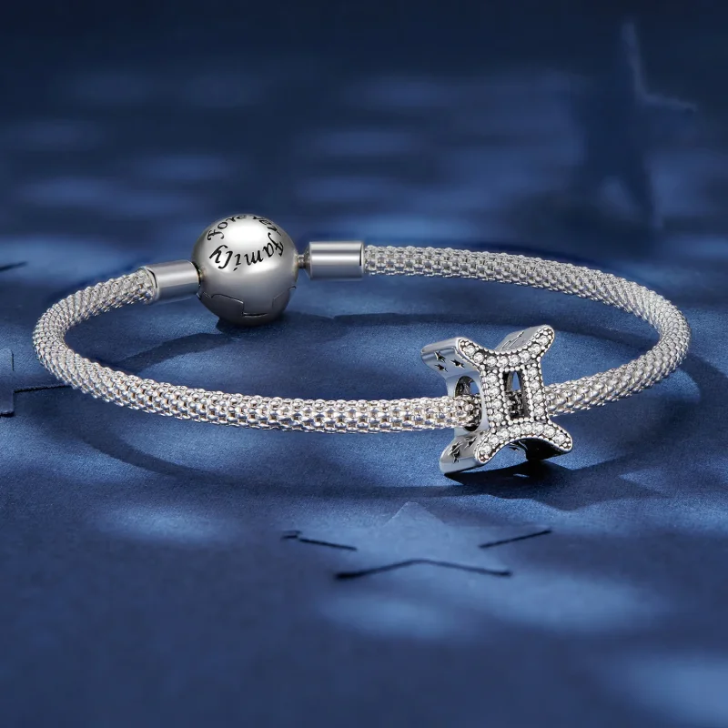 (kép) Pandora stílusú Ikrek szerencsés csillagjegy charm - SCC2516-3 - Megtekintés 5