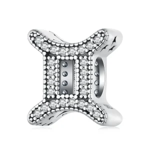 (kép) Pandora stílusú Ikrek szerencsés csillagjegy charm - SCC2516-3