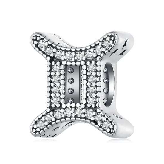 (kép) Pandora stílusú Ikrek szerencsés csillagjegy charm - SCC2516-3