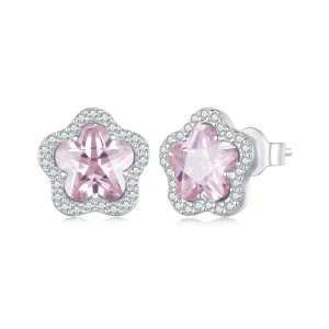 Pandora stílusú kis virágos fülbevalók - BSE850 (kép) Pandora stílusú kis virágos fülbevalók - BSE850