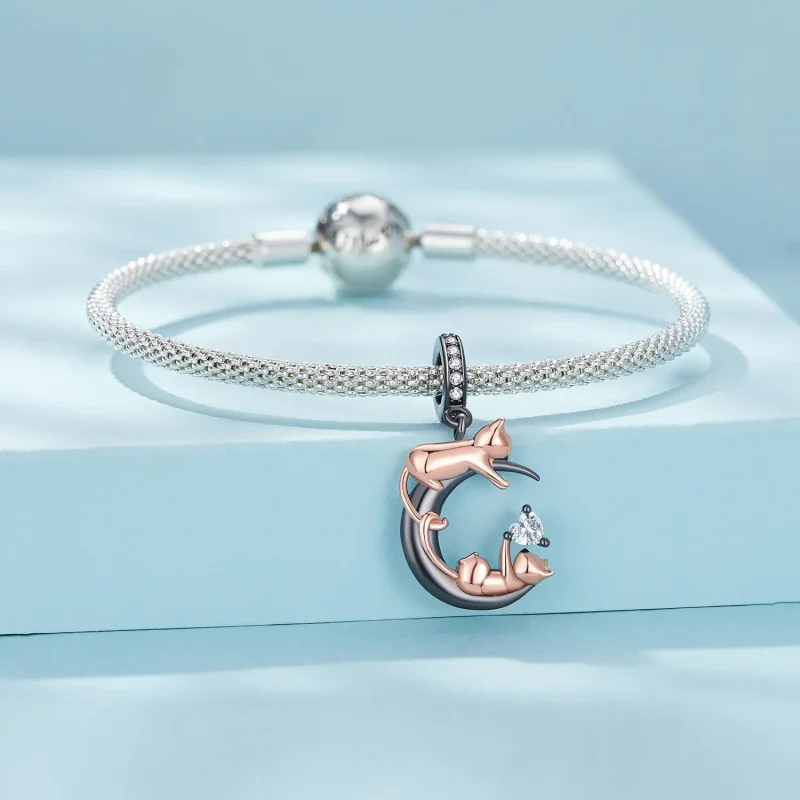 (kép) Pandora stílusú macskajáték medál charm - SCC2518 - Megtekintés 3