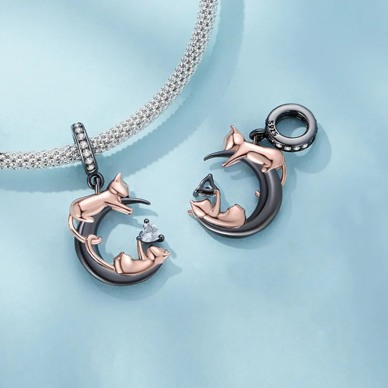 (kép) Pandora stílusú macskajáték medál charm - SCC2518 - Megtekintés 4