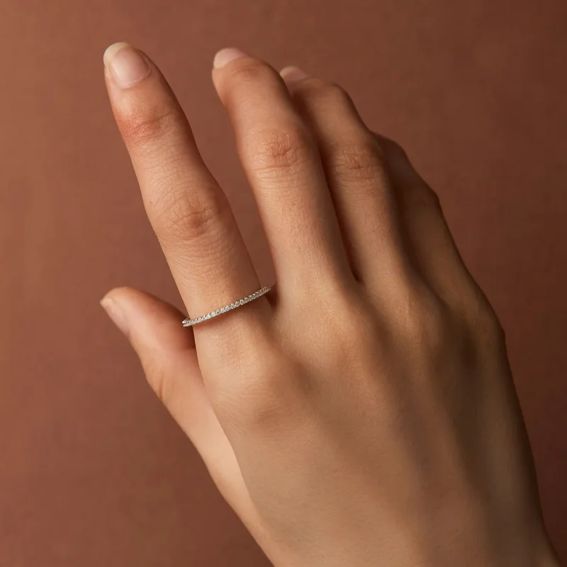 (kép) Pandora stílusú Moissanite gyűrű - MSR027 - Megtekintés 6