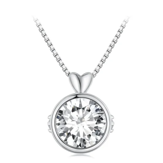 (kép) Pandora stílusú nyaklánc 1 karátos Moissanite-tel - MSN013