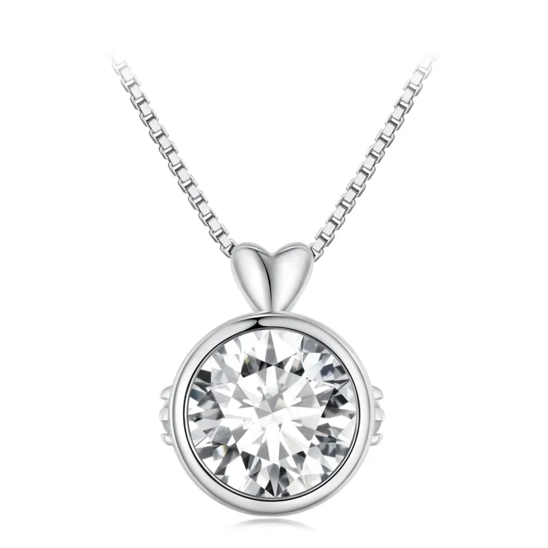 (kép) Pandora stílusú nyaklánc 1 karátos Moissanite-tel - MSN013