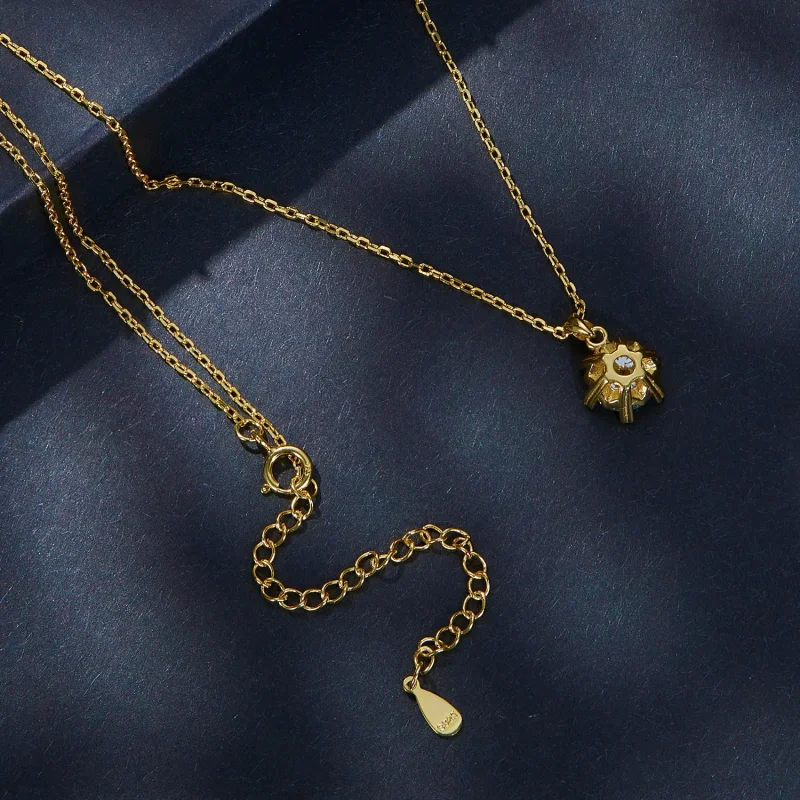 (kép) Pandora stílusú nyaklánc luxus Moissanite kövekkel - MSN006-B - Megtekintés 4