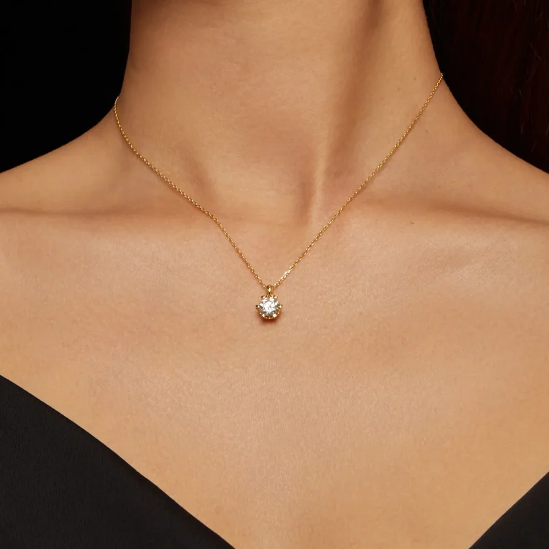 (kép) Pandora stílusú nyaklánc luxus Moissanite kövekkel - MSN006-B - Megtekintés 7