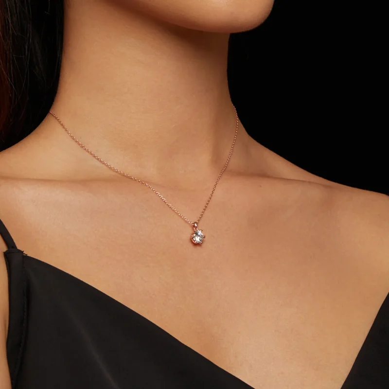 (kép) Pandora stílusú nyaklánc luxus Moissanite-kővel - MSN006-C - Megtekintés 8