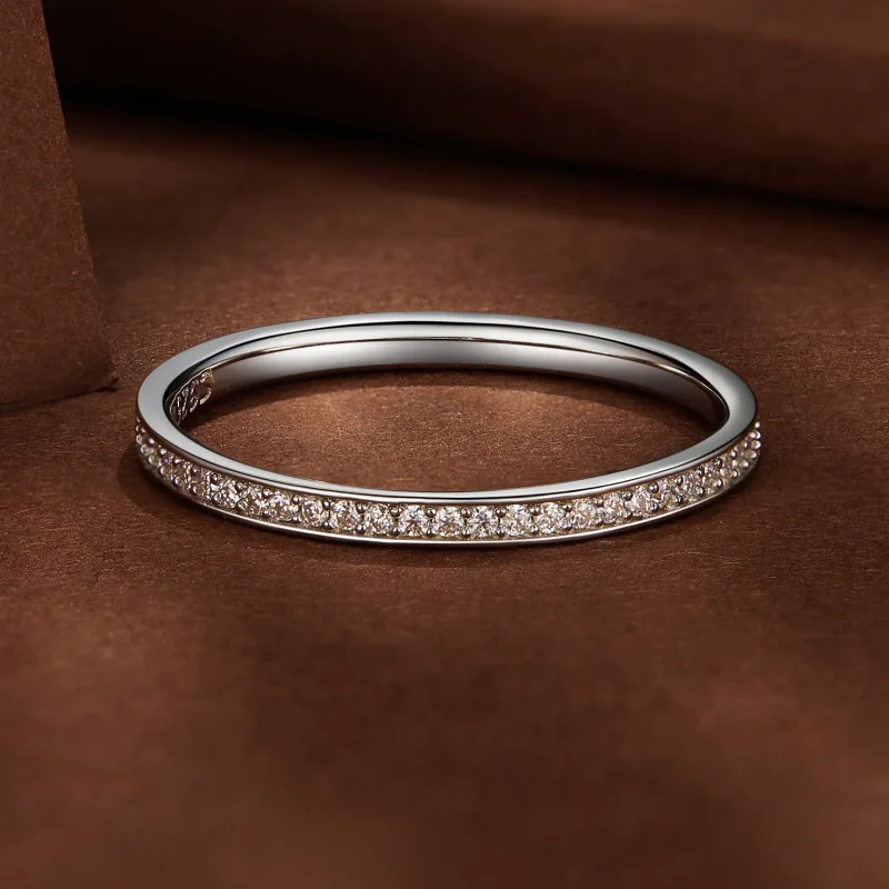 (kép) Pandora stílusú Pave Moissanite Gyűrű - MSR030 - Megtekintés 3