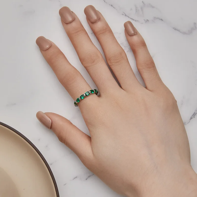 (kép) Pandora stílusú teljesen pácolt zöld spinel gyűrű - BSR432 - Megtekintés 4