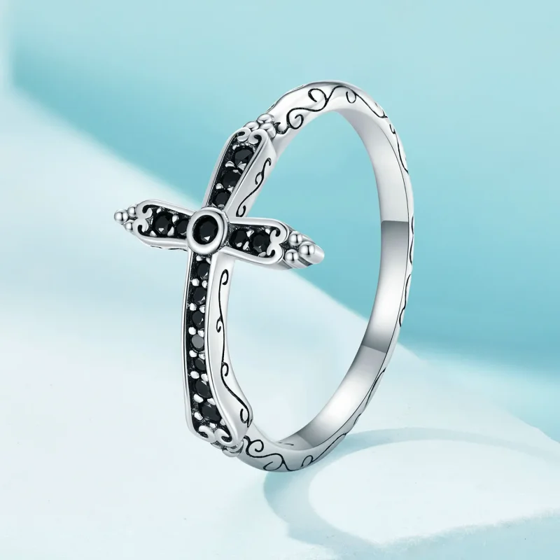 (kép) Pandora stílusú Vintage Kereszt Gyűrű - SCR930 - Megtekintés 2