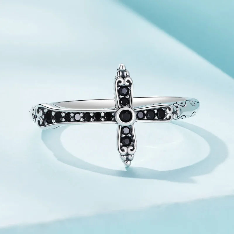 (kép) Pandora stílusú Vintage Kereszt Gyűrű - SCR930 - Megtekintés 3