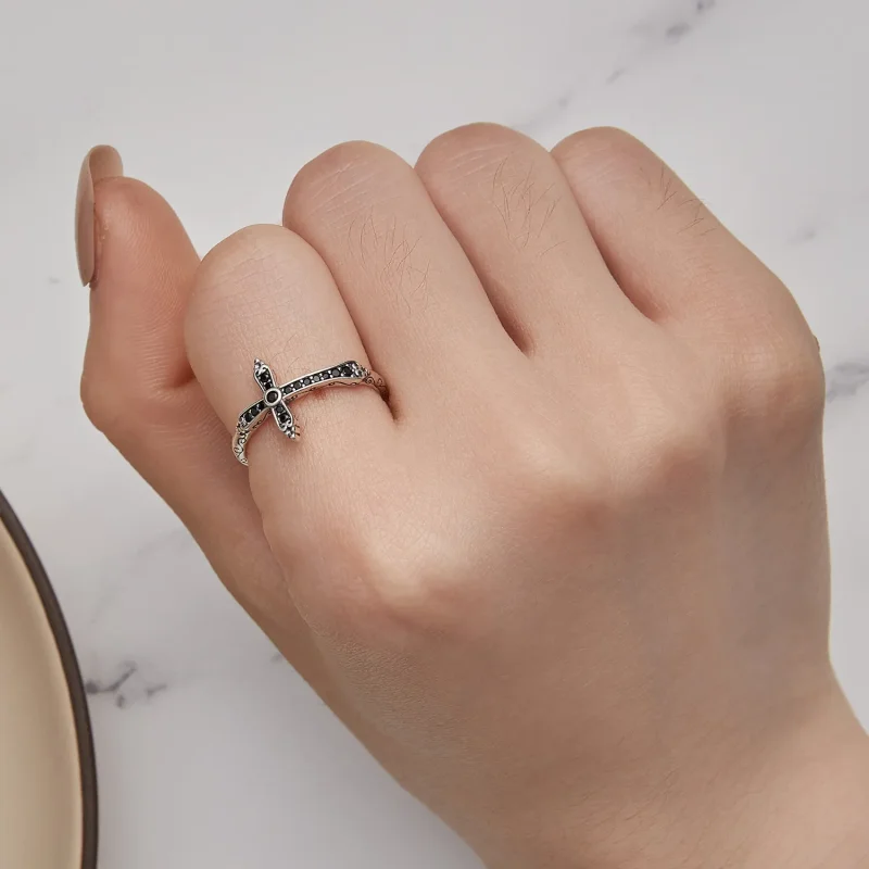 (kép) Pandora stílusú Vintage Kereszt Gyűrű - SCR930 - Megtekintés 5