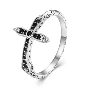 Pandora stílusú Vintage Kereszt Gyűrű - SCR930 (kép) Pandora stílusú Vintage Kereszt Gyűrű - SCR930