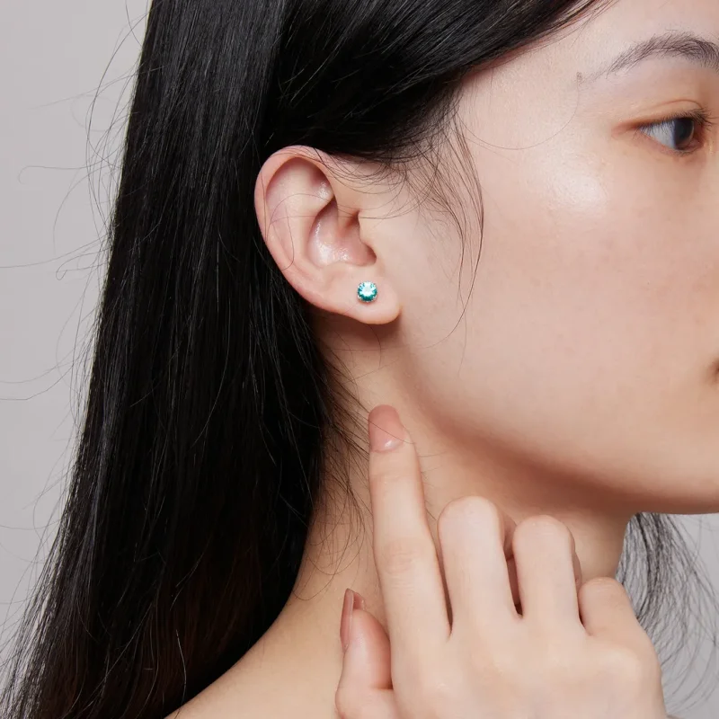 (kép) Pandora stílusú zöld nano fülbevaló - BSE831-GN - Megtekintés 6