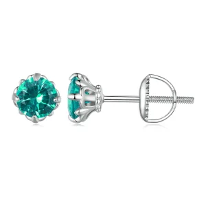 Pandora stílusú zöld nano fülbevaló - BSE831-GN (kép) Pandora stílusú zöld nano fülbevaló - BSE831-GN