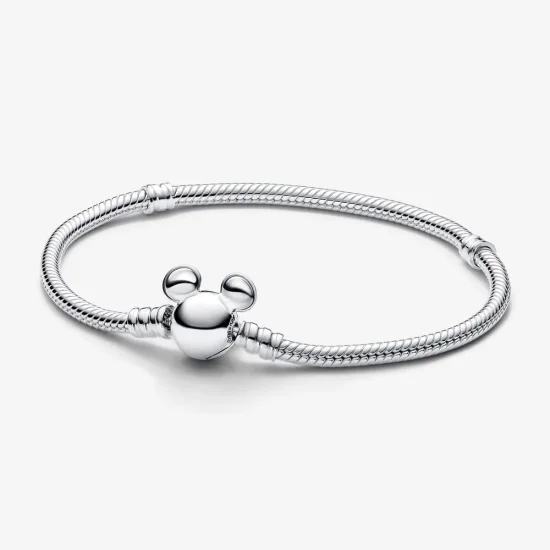 (kép) PANDORA Mickey karkötő - Disney Mickey egér kapcsos kígyólánc karkötő - 593061C00