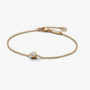 (kép) Pandora Era Lab-grown Diamond Bezel Chain Bracelet 0.15 carat tw 14k Gold - 552847C01