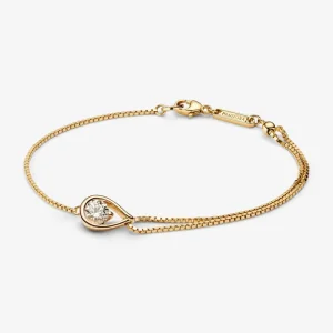 (kép) Pandora Infinite Lab-grown Diamond Double Chain Bracelet 0.50 carat tw 14k Gold - 552183C01