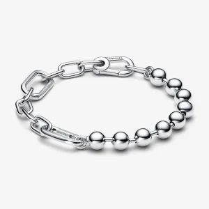 Pandora ME fémgyöngyös és nagy szemű láncos karkötő - 592793C00 (kép) Pandora ME fémgyöngyös és nagy szemű láncos karkötő - 592793C00