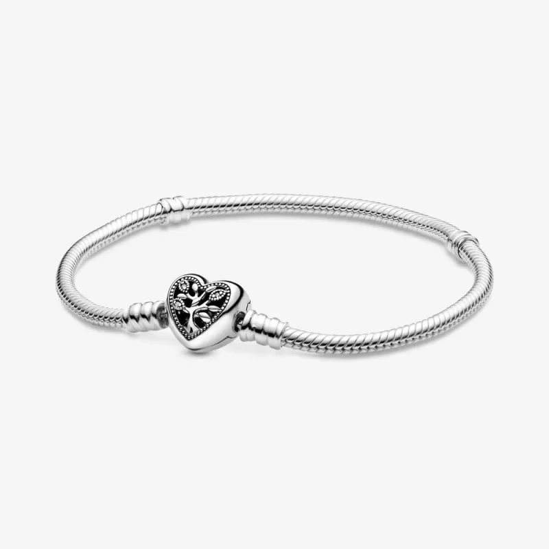 (kép) Pandora Moments szív záras családfa kígyólánc karkötő - 598827C01