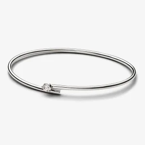 (kép) Pandora Nova Lab-grown Diamond Open Bangle 0.25 carat tw 14k White Gold - 552850C01