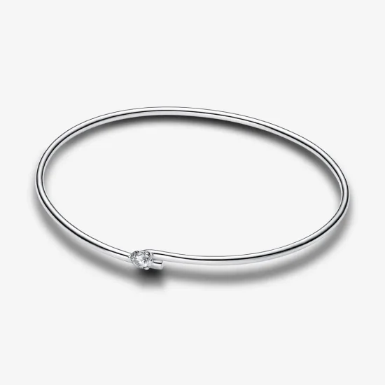 (kép) Pandora Nova sterling ezüst laboratóriumban növesztett gyémánt nyitott karperec - 593220C01