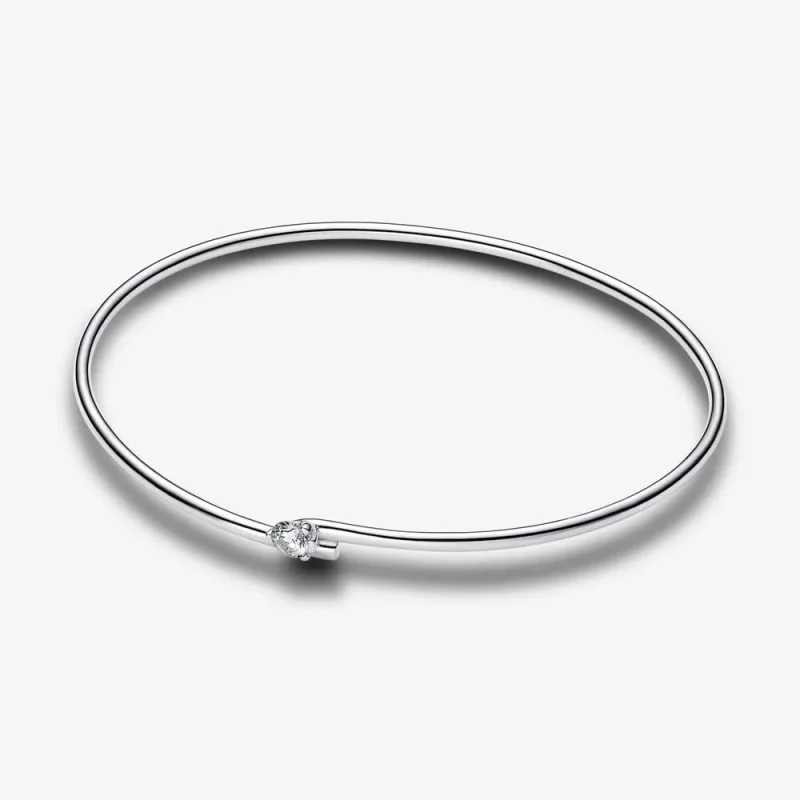 (kép) Pandora Nova sterling ezüst laboratóriumban növesztett gyémánt nyitott karperec - 593220C01