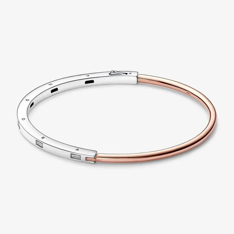 (kép) Pandora Signature kéttónusú I-D pavé karperec - 582740C01