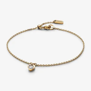 (kép) Pandora Talisman Lab-grown Diamond Heart Chain Bracelet 0.25 carat tw 14k Gold - 553094C01