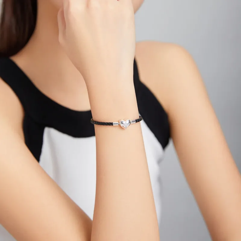(kép) PANDORA típusú bőr karkötő modern kereszt - SCB205 - Megtekintés 6