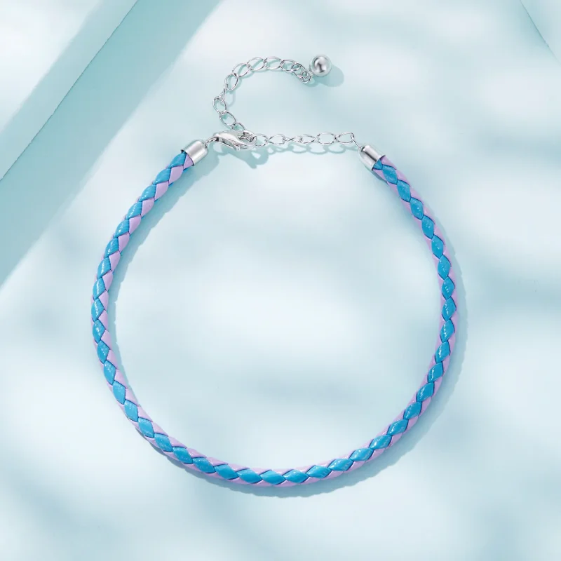 (kép) PANDORA típusú Fonottbőr karkötő Egyszerű - SCB243-CF - Megtekintés 4